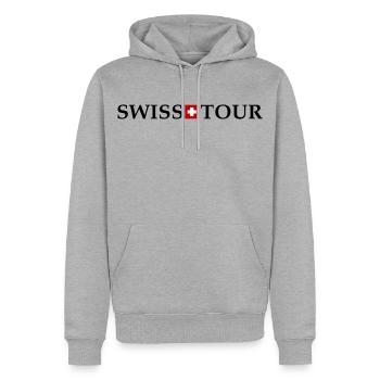 Tour Suisse - Sweat à capuche Premium bio Homme - gris chiné - Devant - Thijin (182cm)