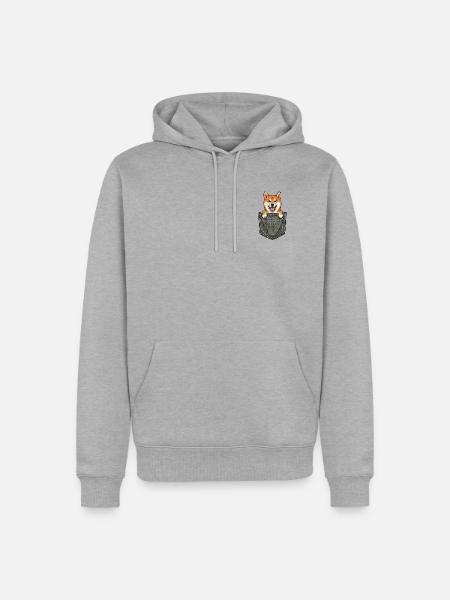 Shiba Inu – Süßer japanischer Hund in der Tasche - Männer Premium Bio Hoodie - Grau meliert