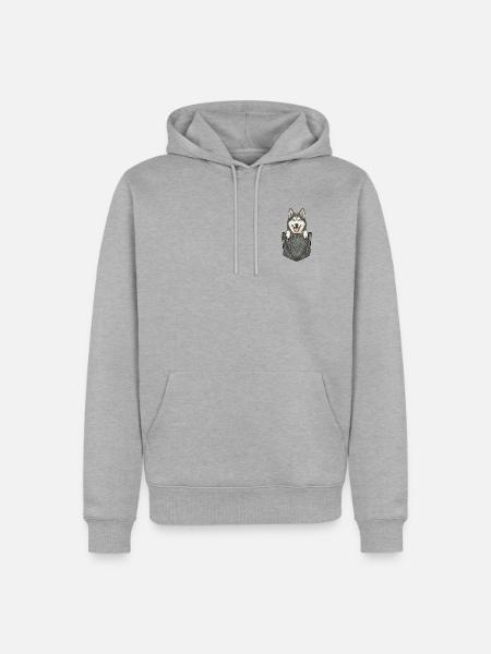 Sibirischer Husky in der Tasche – Süßer Wolfshund - Männer Premium Bio Hoodie - Grau meliert