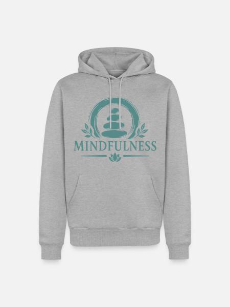 Mindfulness Achtsamkeit Zen Steine Meditation - Männer Premium Bio Hoodie - Grau meliert