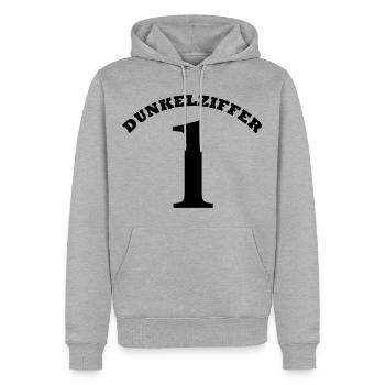 DUNKELZIFFER 1 - Männer Premium Bio Hoodie - Grau meliert - Vorne - Thijin (182cm)