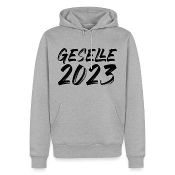 Geselle 2023 - Männer Premium Bio Hoodie - Grau meliert - Vorne - Thijin (182cm)