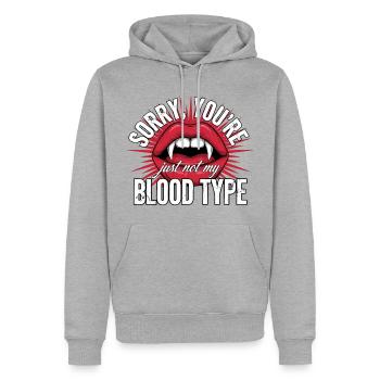 Sorry You're Not My Blood Type - Männer Premium Bio Hoodie - Grau meliert - Vorne - Thijin (182cm)