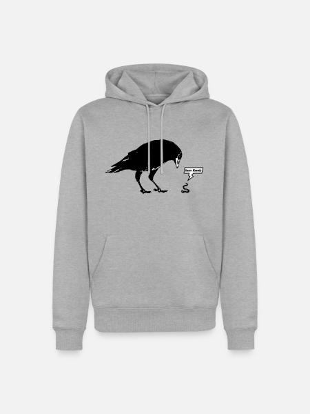 INOLA - Crow vs Karate-Wurm - Männer Premium Bio Hoodie - Grau meliert