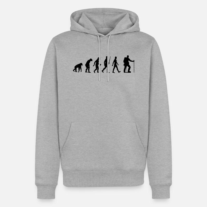 Evolution randonnée alpinisme escalade alpinisme - Sweat à capuche Premium bio Homme - gris chiné