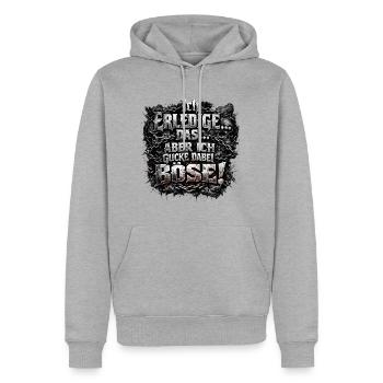 Ich mach das aber ich gucke dabei böse Goth Metal - Männer Premium Bio Hoodie - Grau meliert - Vorne - Thijin (182cm)