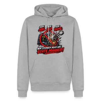Kein ABS ESP Radar – Echte Männer - Männer Premium Bio Hoodie - Grau meliert - Vorne - Thijin (182cm)