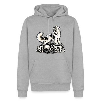 Hundeübersetzer - Männer Premium Bio Hoodie - Grau meliert - Vorne - Thijin (182cm)