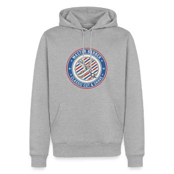Master Barber Straight Razor Shears Badge Geschenk - Männer Premium Bio Hoodie - Grau meliert - Vorne - Thijin (182cm)