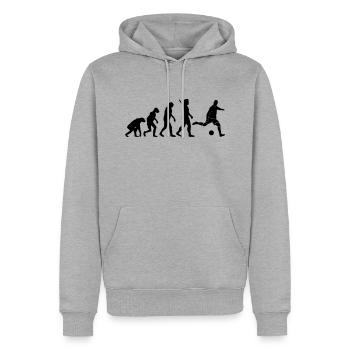 Fußball - Soccer - Männer Premium Bio Hoodie - Grau meliert - Vorne - Thijin (182cm)