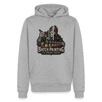 Batch Painting – The Endless Horde Skelett - Männer Premium Bio Hoodie - Grau meliert - Vorne - Thijin (182cm)