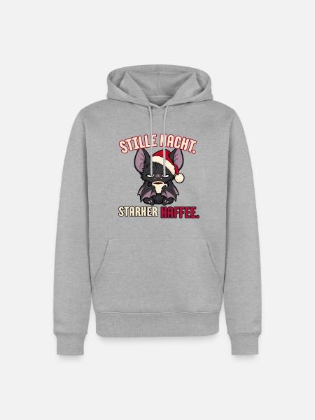Stille Nacht starker Kaffee - Männer Premium Bio Hoodie - Grau meliert