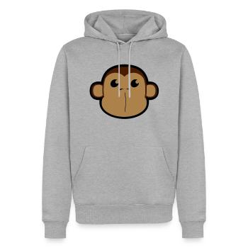 Visage, Shimpanse, singe, tête de singe 3 c - Sweat à capuche Premium bio Homme - gris chiné - Devant - Thijin (182cm)