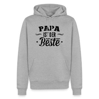 Papa ist der beste - Männer Premium Bio Hoodie - Grau meliert - Vorne - Thijin (182cm)
