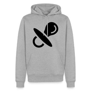 Sucettes, bébé, sucer, la poitrine, dormir à 2 - Sweat à capuche Premium bio Homme - gris chiné - Devant - Thijin (182cm)