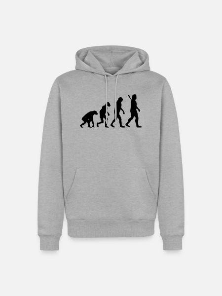 Evolution - Männer Premium Bio Hoodie - Grau meliert
