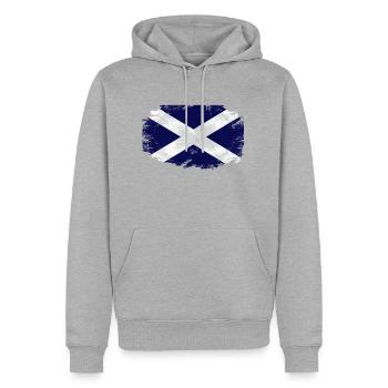 Scotland Flag - Vintage Look - Männer Premium Bio Hoodie - Grau meliert - Vorne - Thijin (182cm)