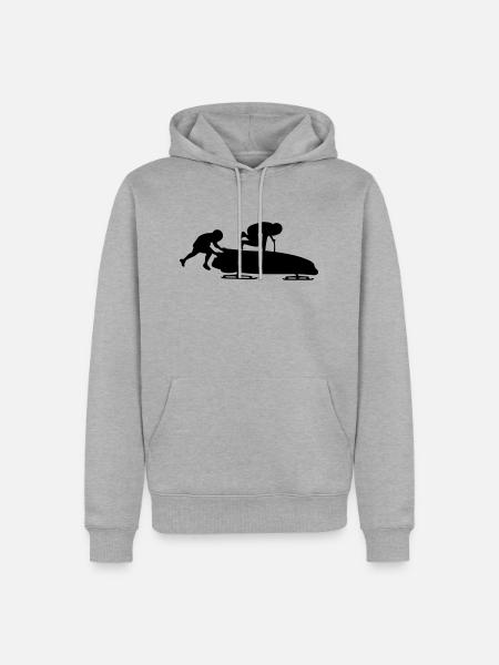 BOB - Männer Premium Bio Hoodie - Grau meliert