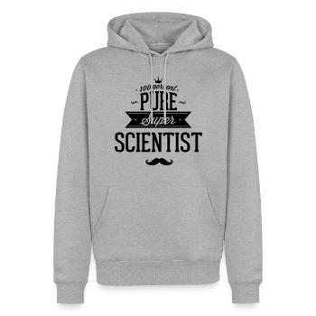 To 100% scientists - Men’s Premium Organic Hoodie - heather grey - Front - Thijin (182cm)