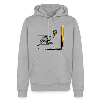 Drôle, autruche émeu course cool drôle de bande de - Sweat à capuche Premium bio Homme - gris chiné - Devant - Thijin (182cm)