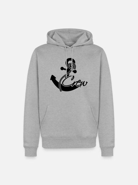 Crew Anker Abzeichen Rang - Männer Premium Bio Hoodie - Grau meliert