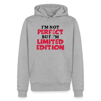I'm not perfect, but I'm limited edition - Männer Premium Bio Hoodie - Grau meliert - Vorne - Thijin (182cm)