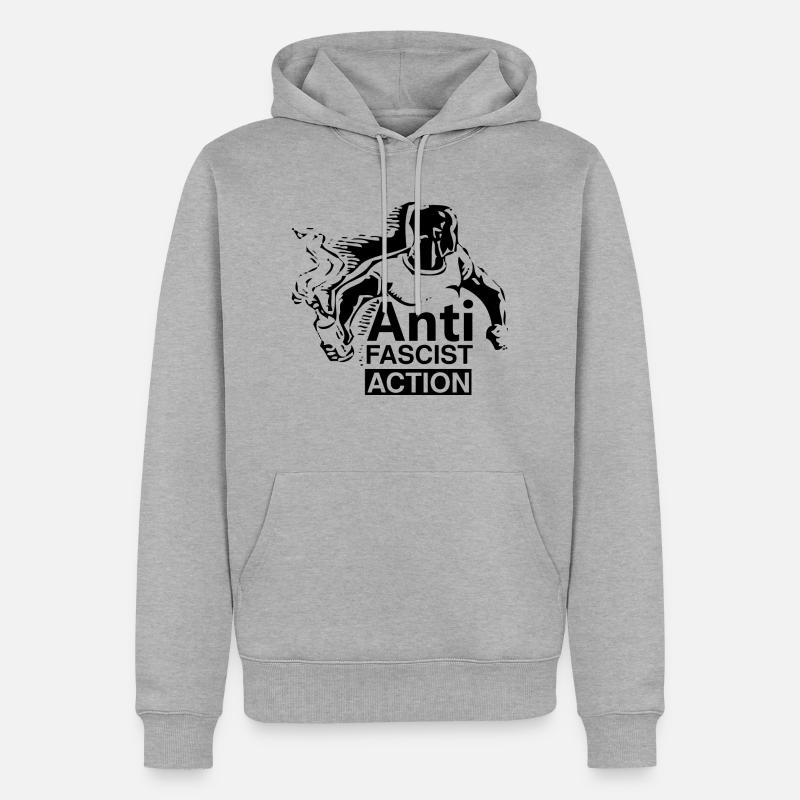 Action antifasciste, AFA I Antifa Royaume-Uni - Sweat à capuche Premium bio Homme - gris chiné