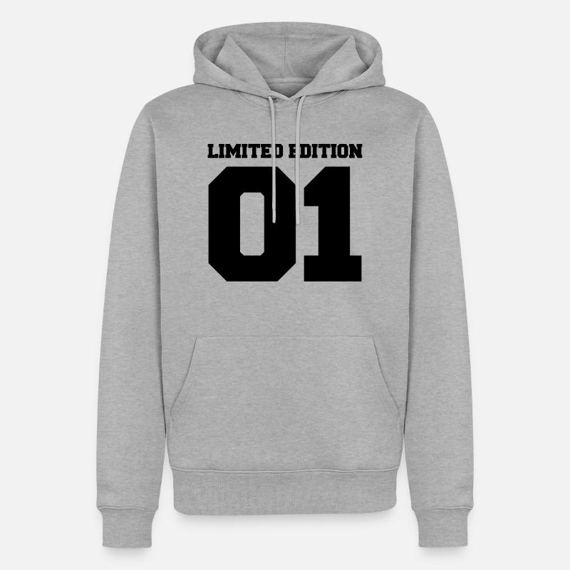 Édition limitée 01 - Sweat à capuche Premium bio Homme - gris chiné