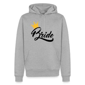 bride - Sweat à capuche Premium bio Homme - gris chiné - Devant - Thijin (182cm)