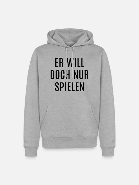 Hund spielen lustige Hunde Sprüche Hundebesitzer - Männer Premium Bio Hoodie - Grau meliert