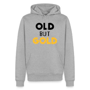 old but gold - Männer Premium Bio Hoodie - Grau meliert - Vorne - Thijin (182cm)