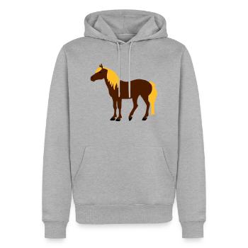 Haflinger - Männer Premium Bio Hoodie - Grau meliert - Vorne - Thijin (182cm)