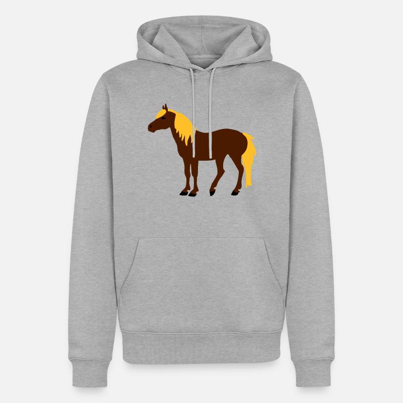Haflinger - Männer Premium Bio Hoodie - Grau meliert