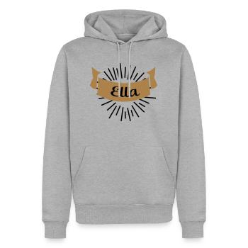 ella - Männer Premium Bio Hoodie - Grau meliert - Vorne - Thijin (182cm)