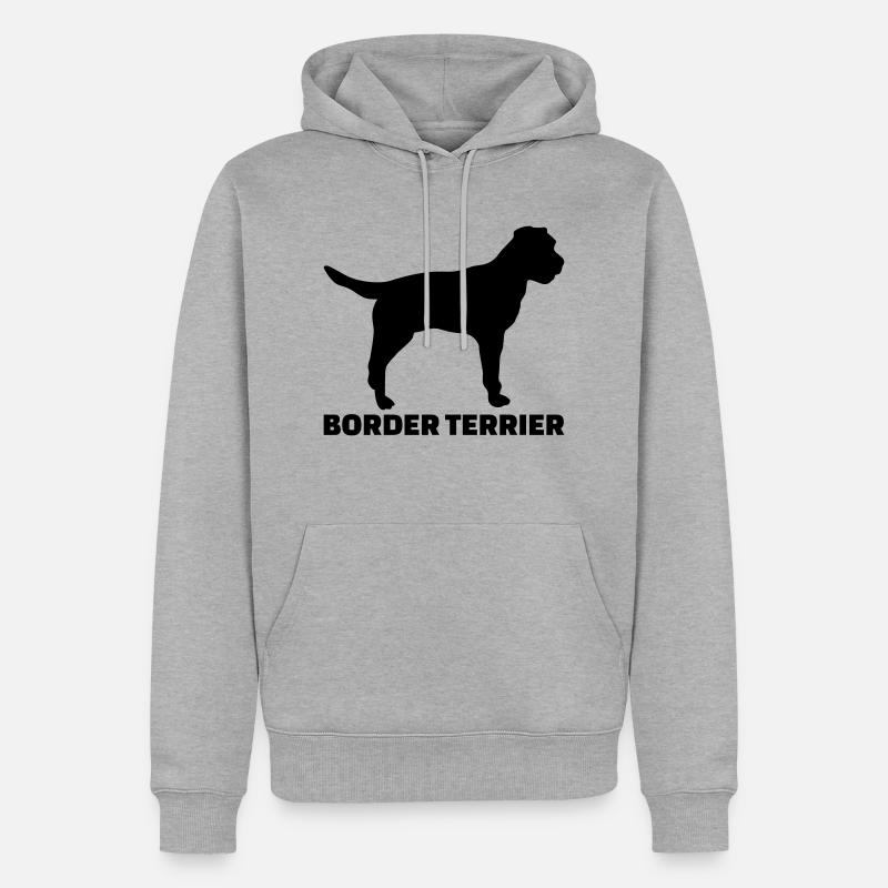 Border Terrier - Männer Premium Bio Hoodie - Grau meliert
