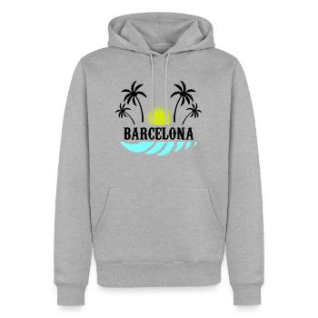 barcelona - Männer Premium Bio Hoodie - Grau meliert - Vorne - Thijin (182cm)