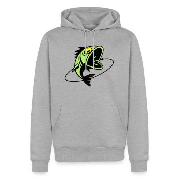 VL107B_BigFish_3c - Männer Premium Bio Hoodie - Grau meliert - Vorne - Thijin (182cm)