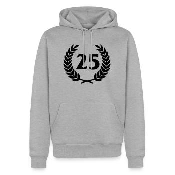 Laurel wreath & Number (25) - Men’s Premium Organic Hoodie - heather grey - Front - Thijin (182cm)