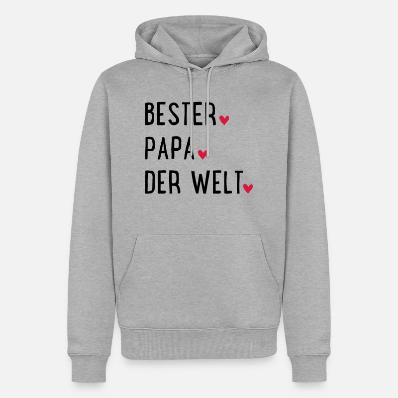 Bester Papa der Welt - Männer Premium Bio Hoodie - Grau meliert