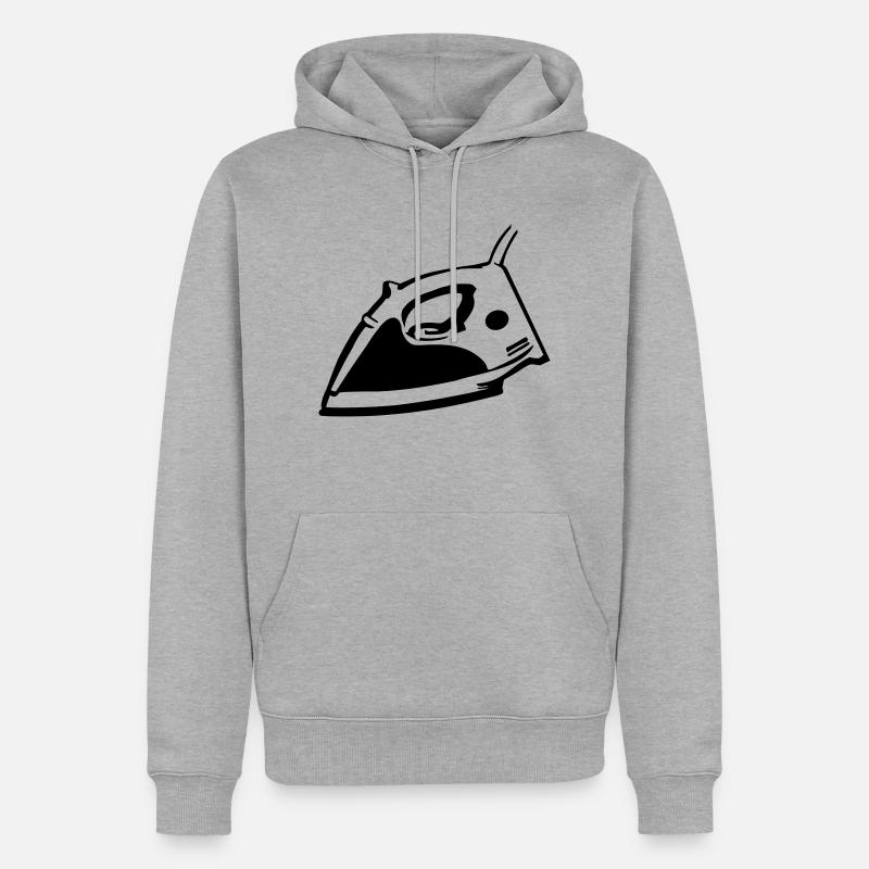 Fer à repasser - Sweat à capuche Premium bio Homme - gris chiné