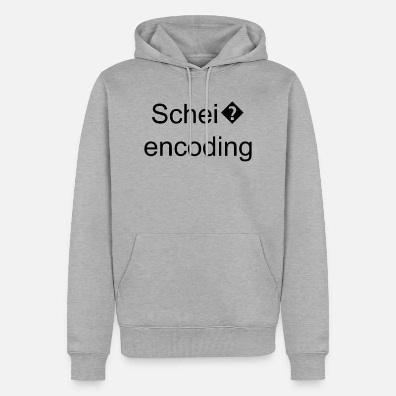 Schei� encoding - Männer Premium Bio Hoodie - Grau meliert