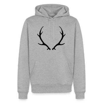 Bois de cerf - Sweat à capuche Premium bio Homme - gris chiné - Devant - Thijin (182cm)