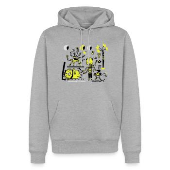 univers - Sweat à capuche Premium bio Homme - gris chiné - Devant - Thijin (182cm)