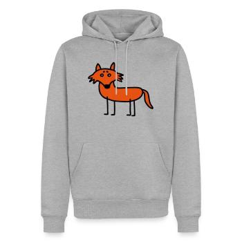 Fuchs - V2 - Männer Premium Bio Hoodie - Grau meliert - Vorne - Thijin (182cm)