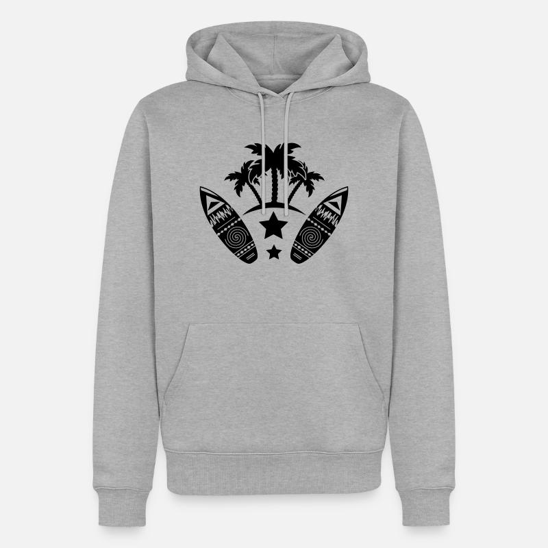 Surf Design - Sweat à capuche Premium bio Homme - gris chiné