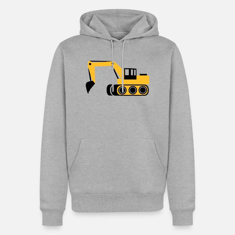 Bagger - Männer Premium Bio Hoodie - Grau meliert