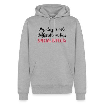 dog - Männer Premium Bio Hoodie - Grau meliert - Vorne - Thijin (182cm)