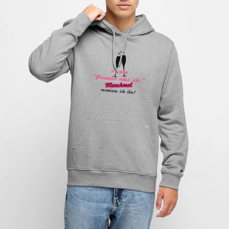 Prosecco oder ich Männer Premium Bio Hoodie