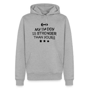 My Daddy is stronger than yours - Men’s Premium Organic Hoodie - heather grey - Front - Thijin (182cm)
