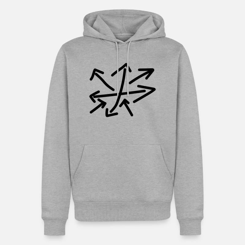 Flèches sauvages - Sweat à capuche Premium bio Homme - gris chiné